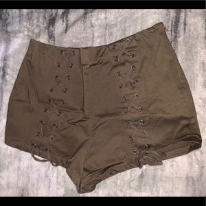 Tie up high waisted shorts